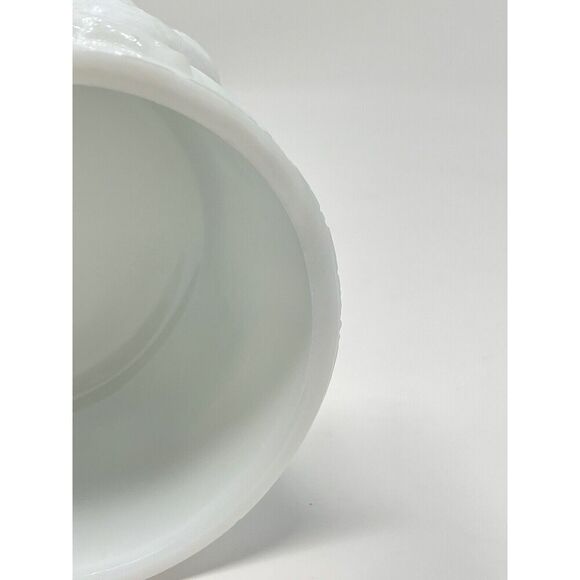 Vintage Akro Agate Powder Dish White Scotty Dogs Milk Glass Bowl Trinket 3.5” - Picture 6 of 7